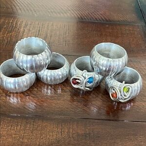 Elegant Silver Dining Napkins Ring Set